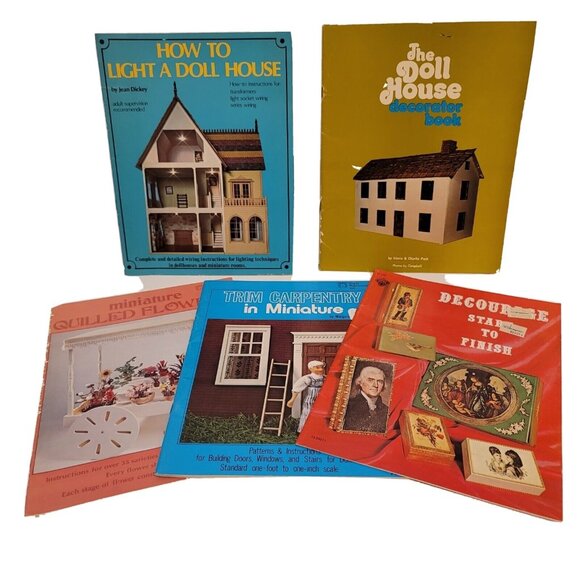 1970s Minitaures Instruction Booklets Dollhouse Decoup Light Flower Construction - Picture 1 of 16